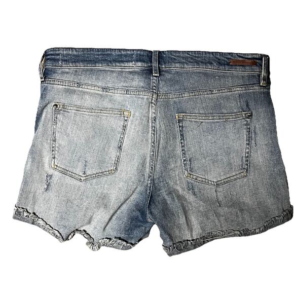 Anthropologie Blue Jean Shorts with Colorful Accents - Picture 2 of 12